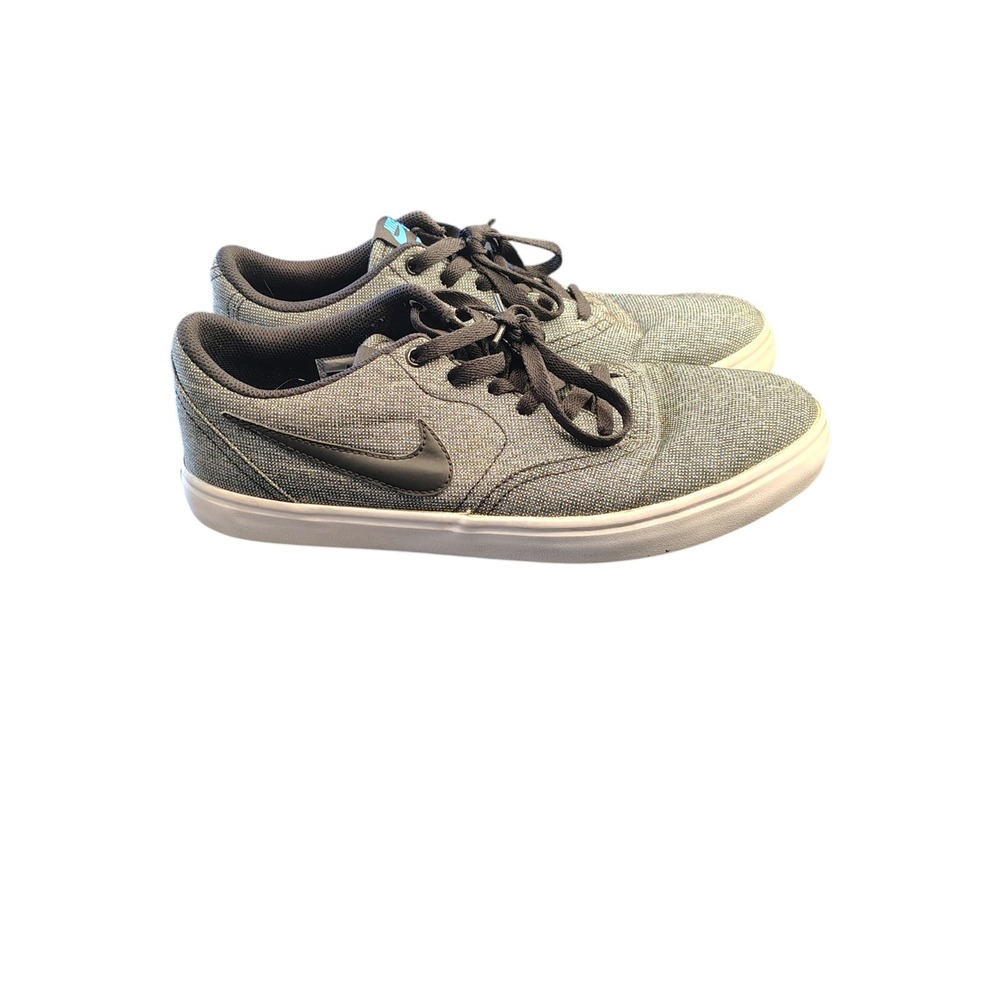 Nike SB Check Solarsoft Canvas Skate Shoe Mens 9.5 Gray Low Top Streetwear
